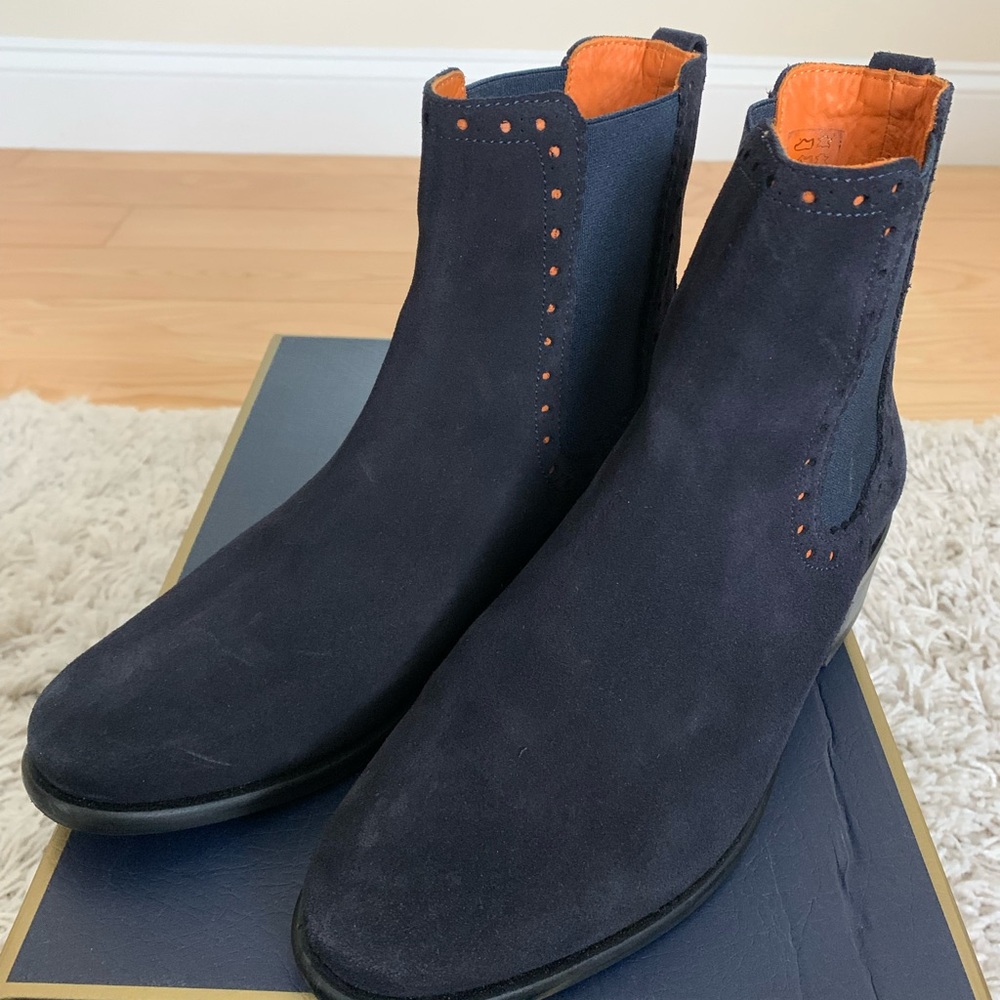 Fairfax and Favor Brogued Ladies Navy Chelsea ankle boots in navy US8/UK 6/EU39
